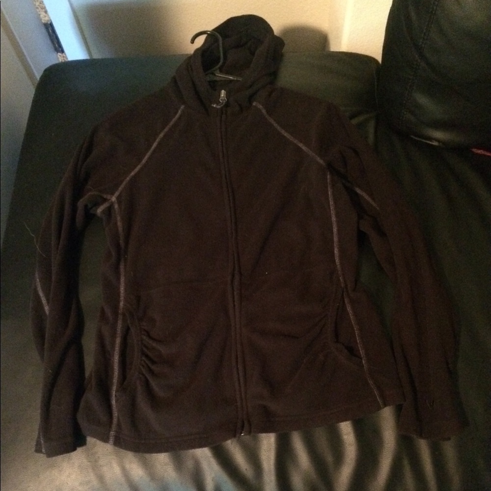 black zip up with hood